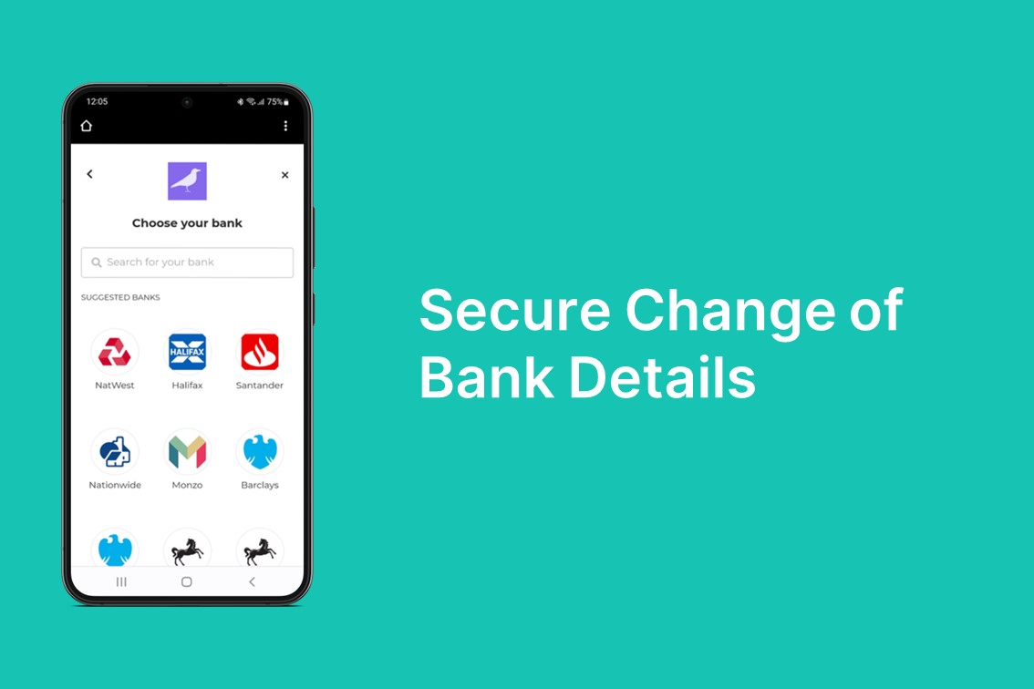 Secure change of bank details